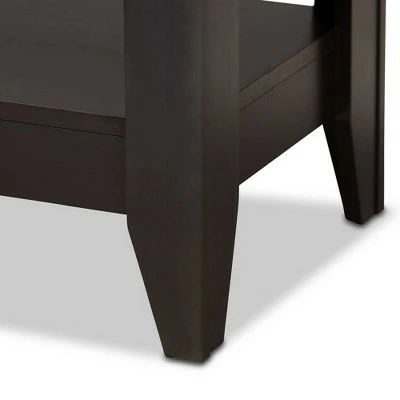 Elada Wenge Wood Coffee Table Dark Brown - Baxton Studio 5 Elada Wenge Wood Coffee Table Dark Brown - Baxton Studio - Image 3