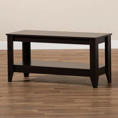 Elada Wenge Wood Coffee Table Dark Brown - Baxton Studio 7 Elada Wenge Wood Coffee Table Dark Brown - Baxton Studio - Image 5
