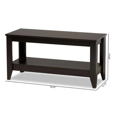 Elada Wenge Wood Coffee Table Dark Brown - Baxton Studio 8 Elada Wenge Wood Coffee Table Dark Brown - Baxton Studio - Image 6