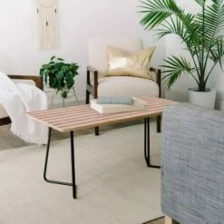 Holli Zollinger Zhi Striped Coffee Table - Deny Designs Black/pink