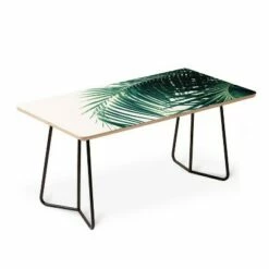 Anita's & Bella's Artwork Palm Leaves Green Vibes Coffee Table - Deny Designs Green/gold