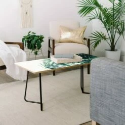 Anita's & Bella's Artwork Palm Leaves Green Vibes Coffee Table - Deny Designs Green/gold -Coffee Tables Elegant store unnamed file 891