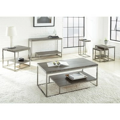 Steve Silver Co. Lucia Cocktail Table with Nickel Gray - Steve Silver 4 Steve Silver Co. Lucia Cocktail Table with Nickel Gray - Steve Silver - Image 2