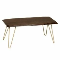 Langdon Live Edge Coffee Table/Bench - Carolina Chair & Table Green/gold -Coffee Tables Elegant store unnamed file 912