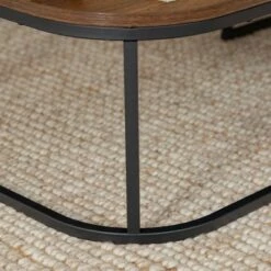 Contemporay 1 Drawer Curved Coffee Table - Saracina Home Rustic Oak -Coffee Tables Elegant store unnamed file 916