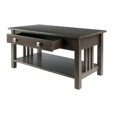 Stafford Coffee Table Oyster Gray - Winsome 3 Stafford Coffee Table Oyster Gray - Winsome