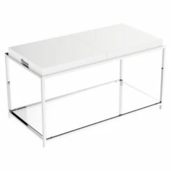 Palm Beach Coffee Table with Shelf and Removable Trays - Breighton Home White -Coffee Tables Elegant store unnamed file 988