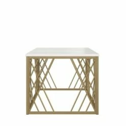 Bradshaw Modern Rectangular Coffee Table White/Gold - CosmoLiving by Cosmopolitan -Coffee Tables Elegant store unnamed file 991